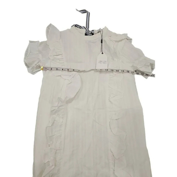 English Factory White Ruffle Mini Dress Sz S - Picture 10 of 11